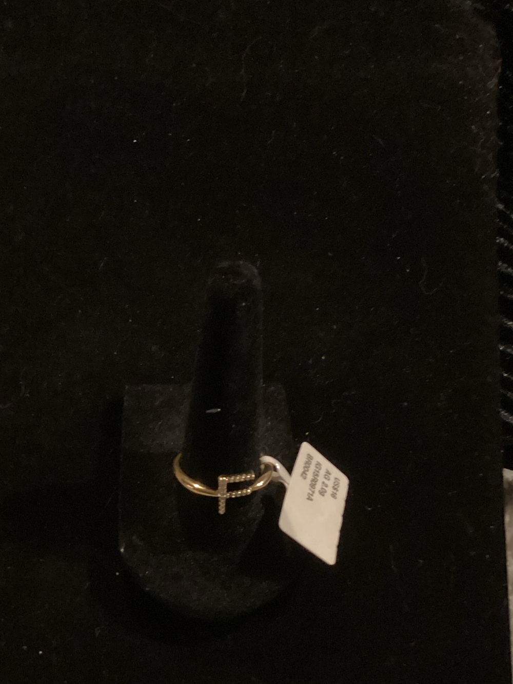 Gold Pavé Letter F Ring - 925